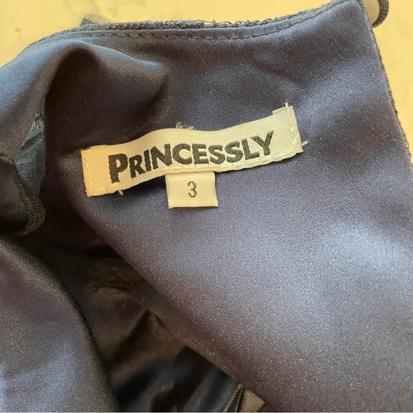 NWOT Navy Formal Flower Girl Dress by Princessly Size 3 - Picture 6 of 6